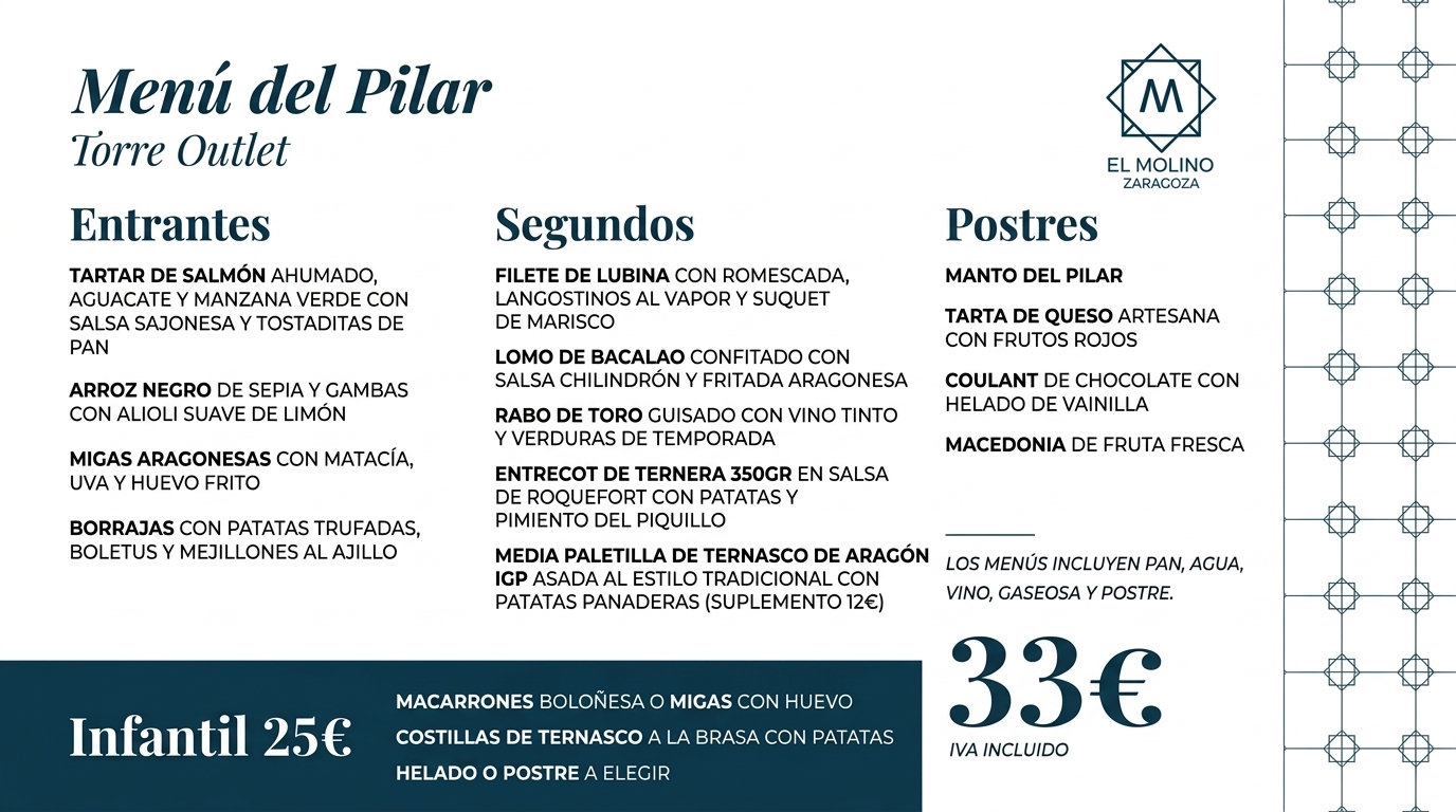 Restaurant Menu For El Molino 20261007132417
